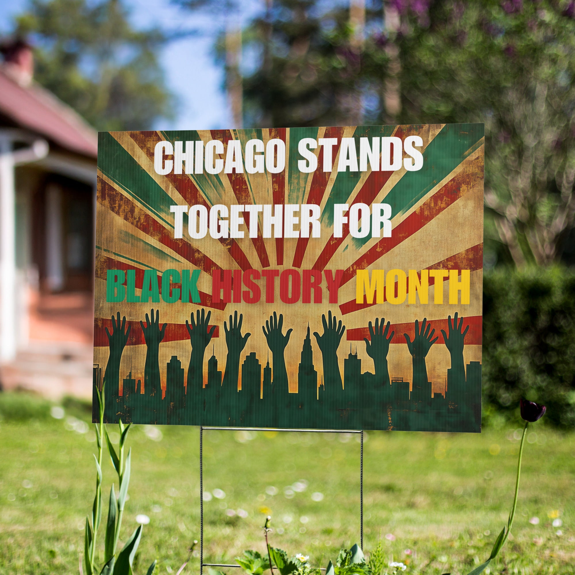 Custom Black History Month Yard Sign | Personalized City/State | 24x18" | Made in USA - Prideful Roots