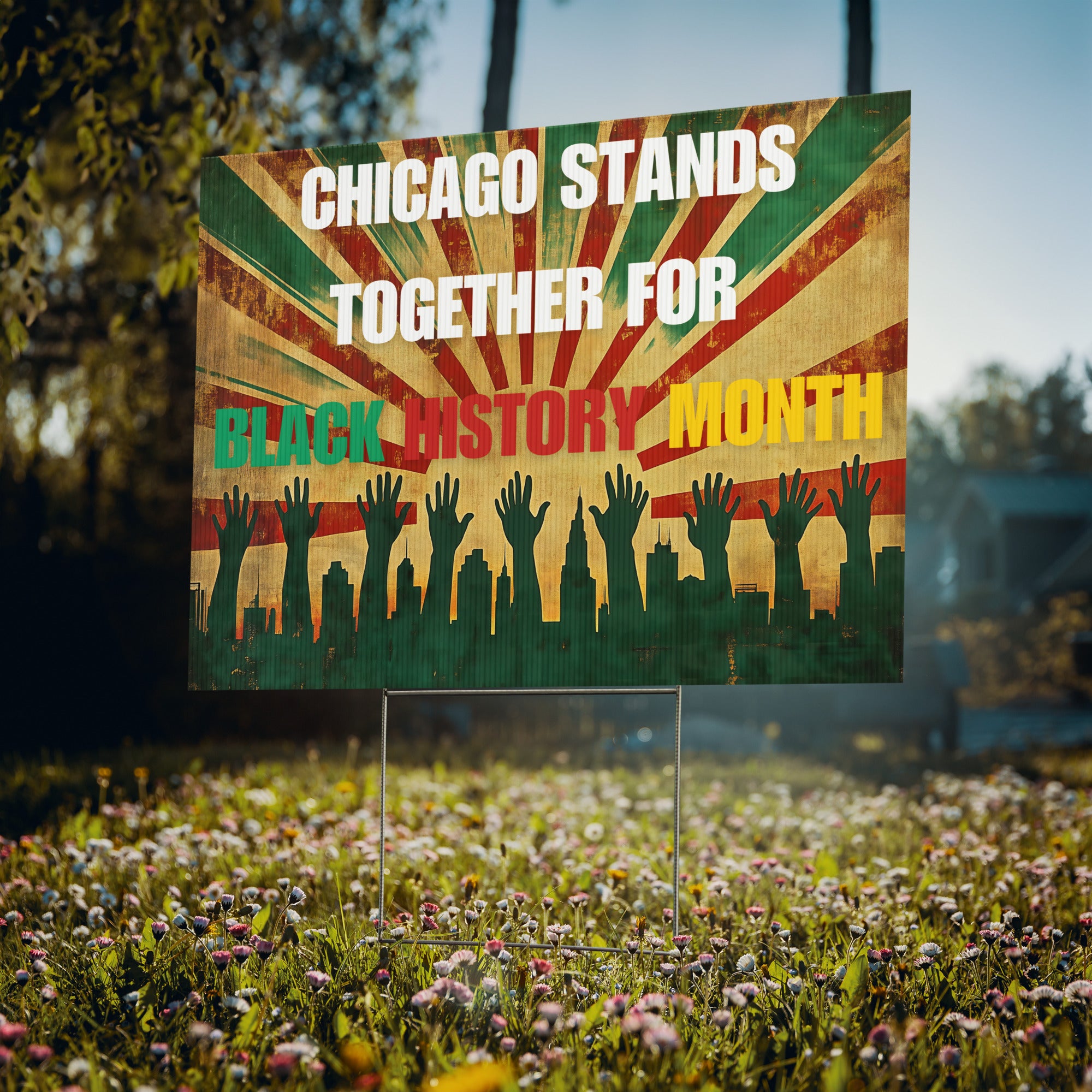 Custom Black History Month Yard Sign | Personalized City/State | 24x18" | Made in USA - Prideful Roots