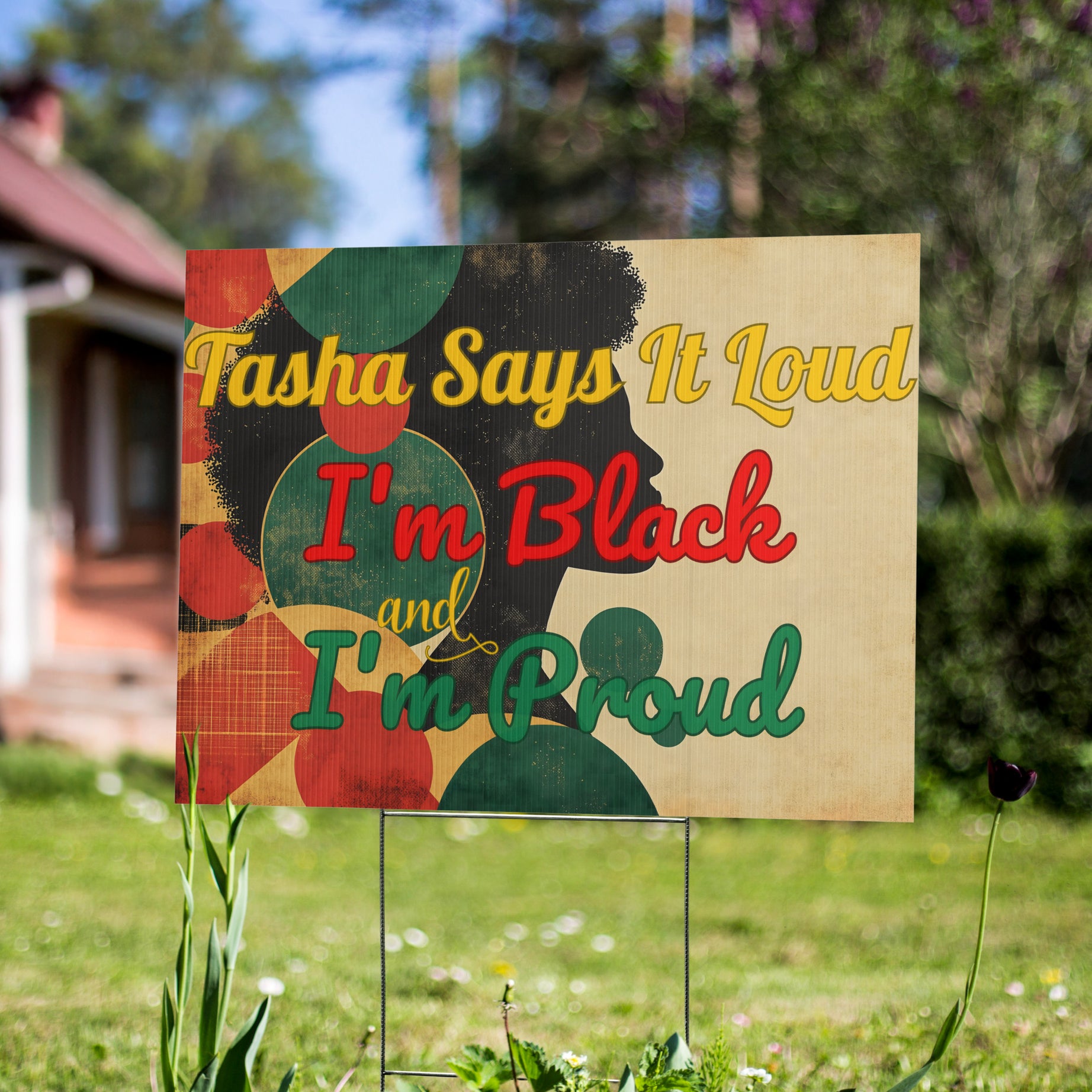 Personalized Black Pride Yard Sign | Custom Name | 24x18" | Made in USA - Prideful Roots