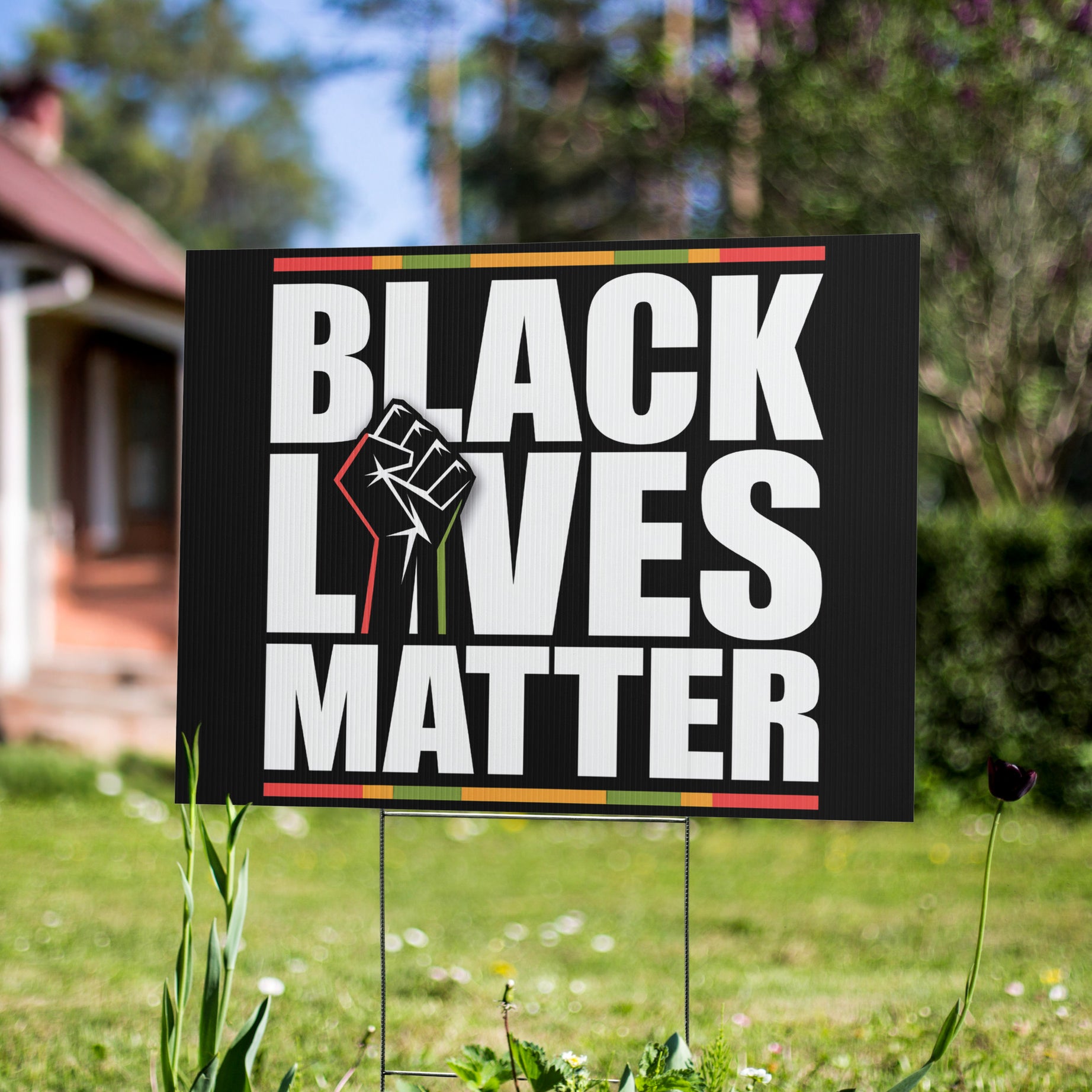 Black Lives Matter Yard Sign | 24x18" | Double-Sided | Made in USA - Prideful Roots