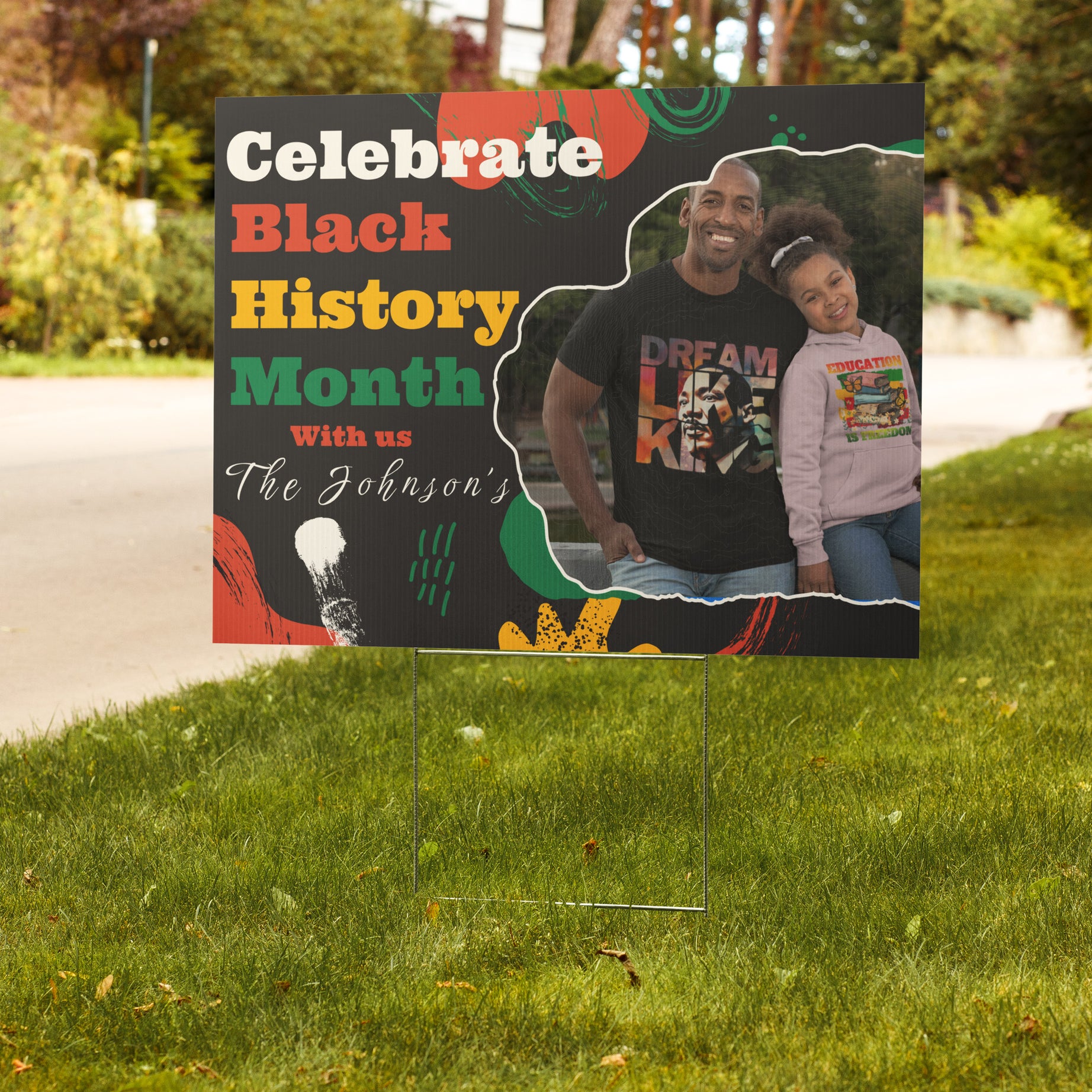 Personalized Black History Month Yard Sign – Custom Family Photo & Name | 24x18" | Made in USA - Prideful Roots